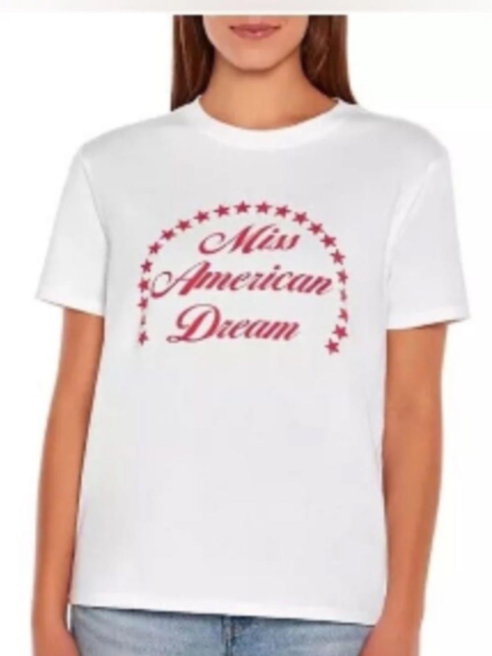 WILDFOX Miss American Dream WHITE Graphic Short Sleeve T-Shirt